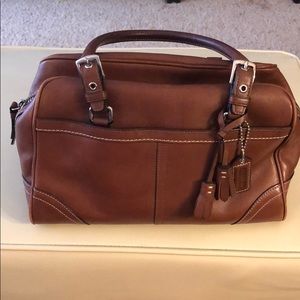 Vintage Coach brown leather handbag